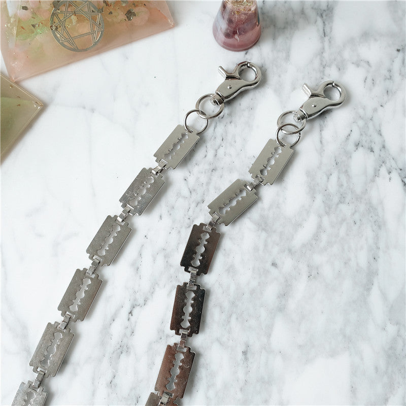 Creative handmade large blade pants chain