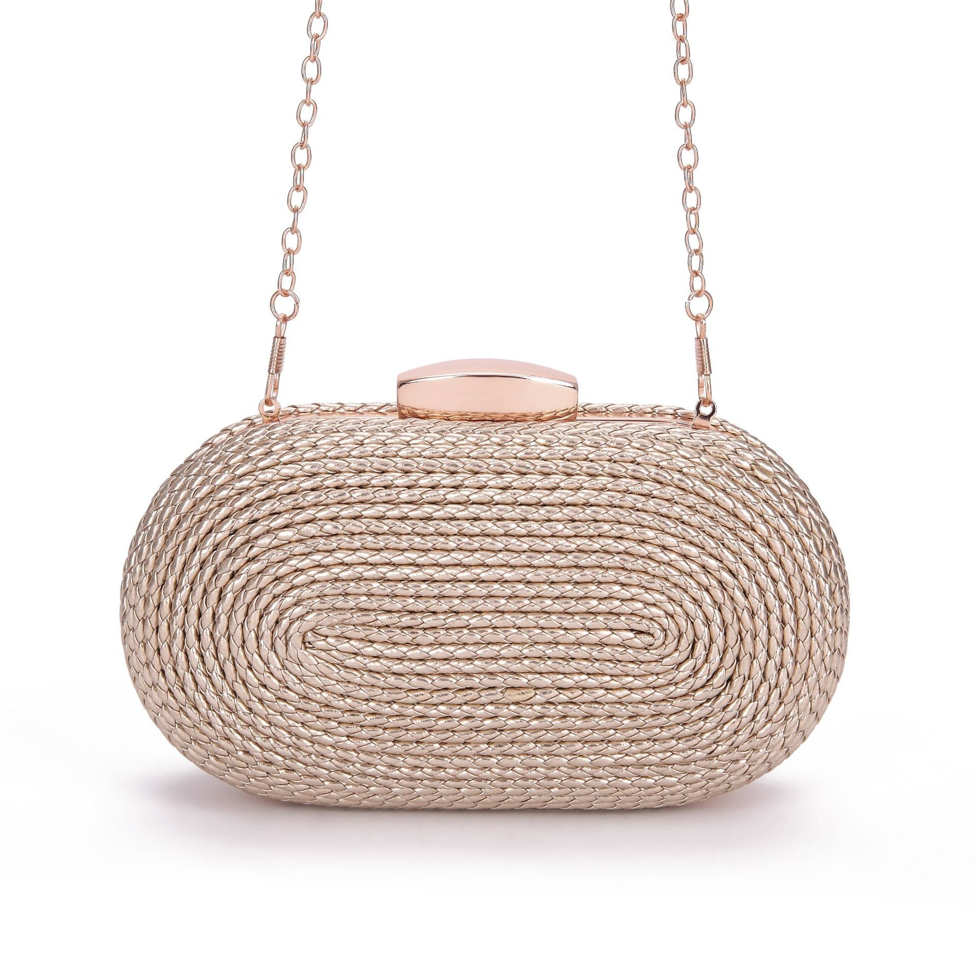 Fashionable oval crossbody woven bags