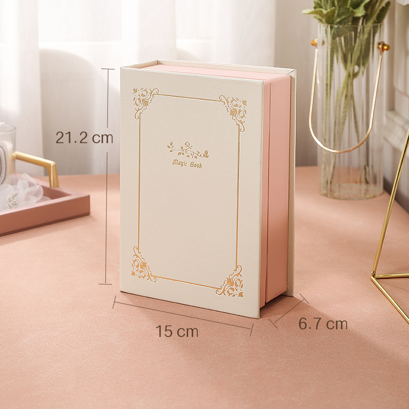 Retro PU leather flip book large-capacity jewelry organizer