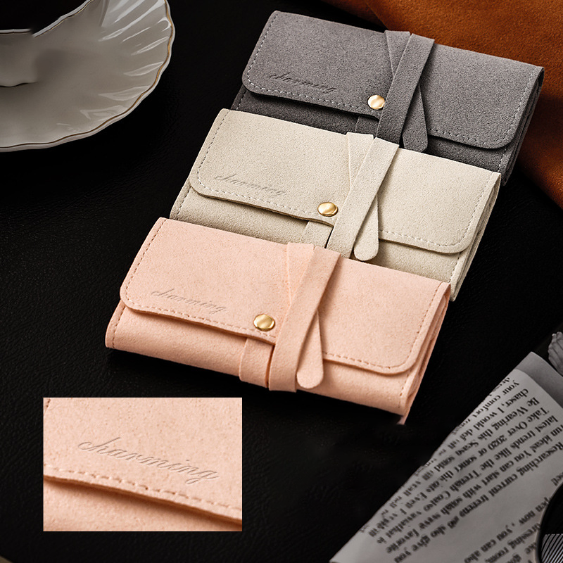 Portable multifunctional leather jewelry clutch bag