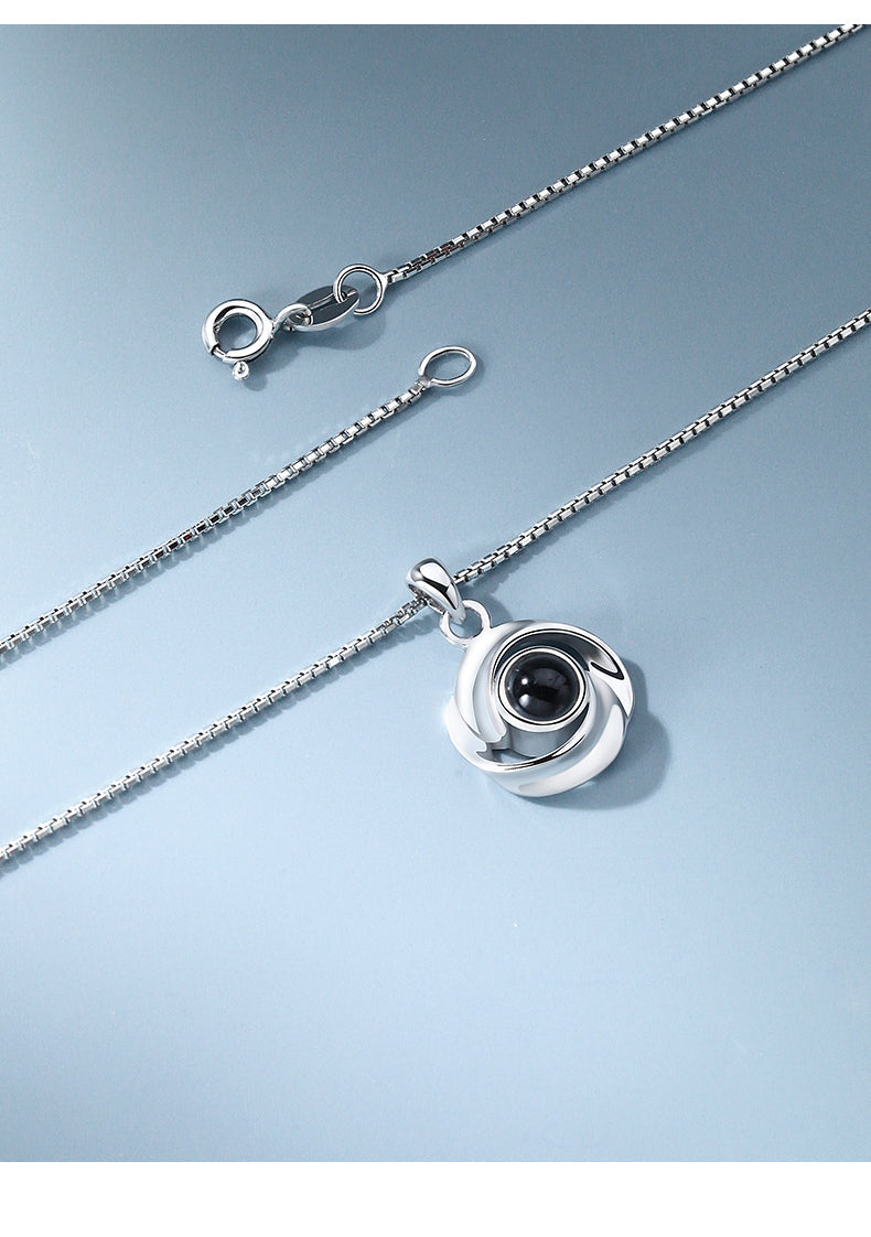 Rose Flower Photo Projection Necklace