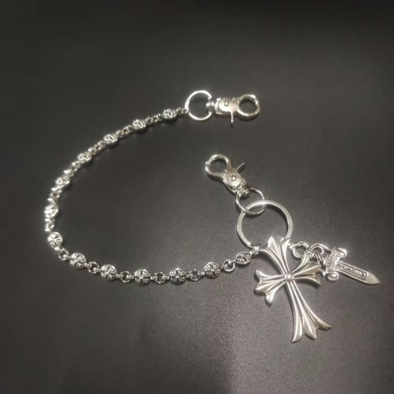 Retro cross dagger pants chain