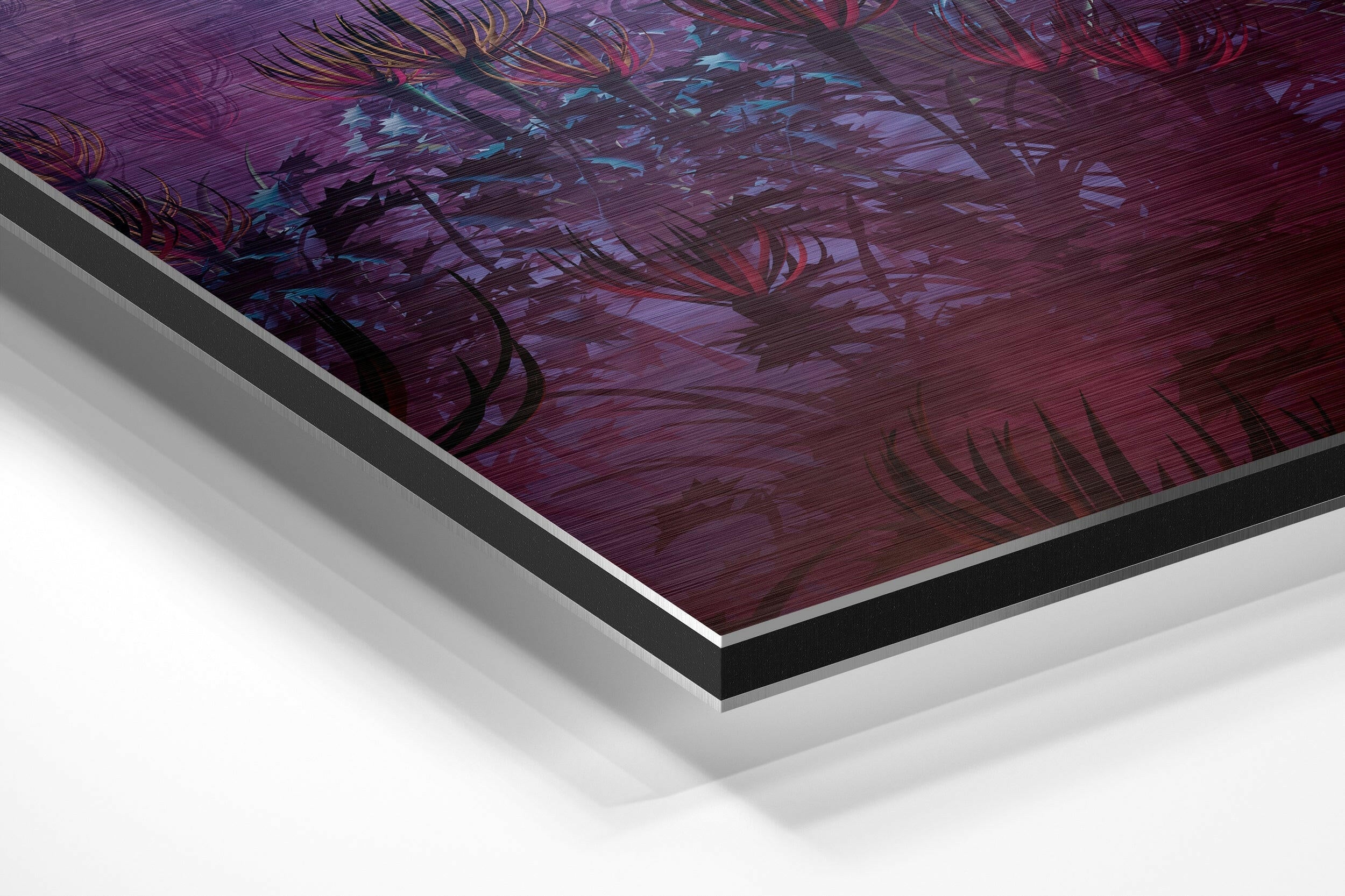 Astronaut in Pink Alien Field Brushed Aluminium Dibond Wall Art