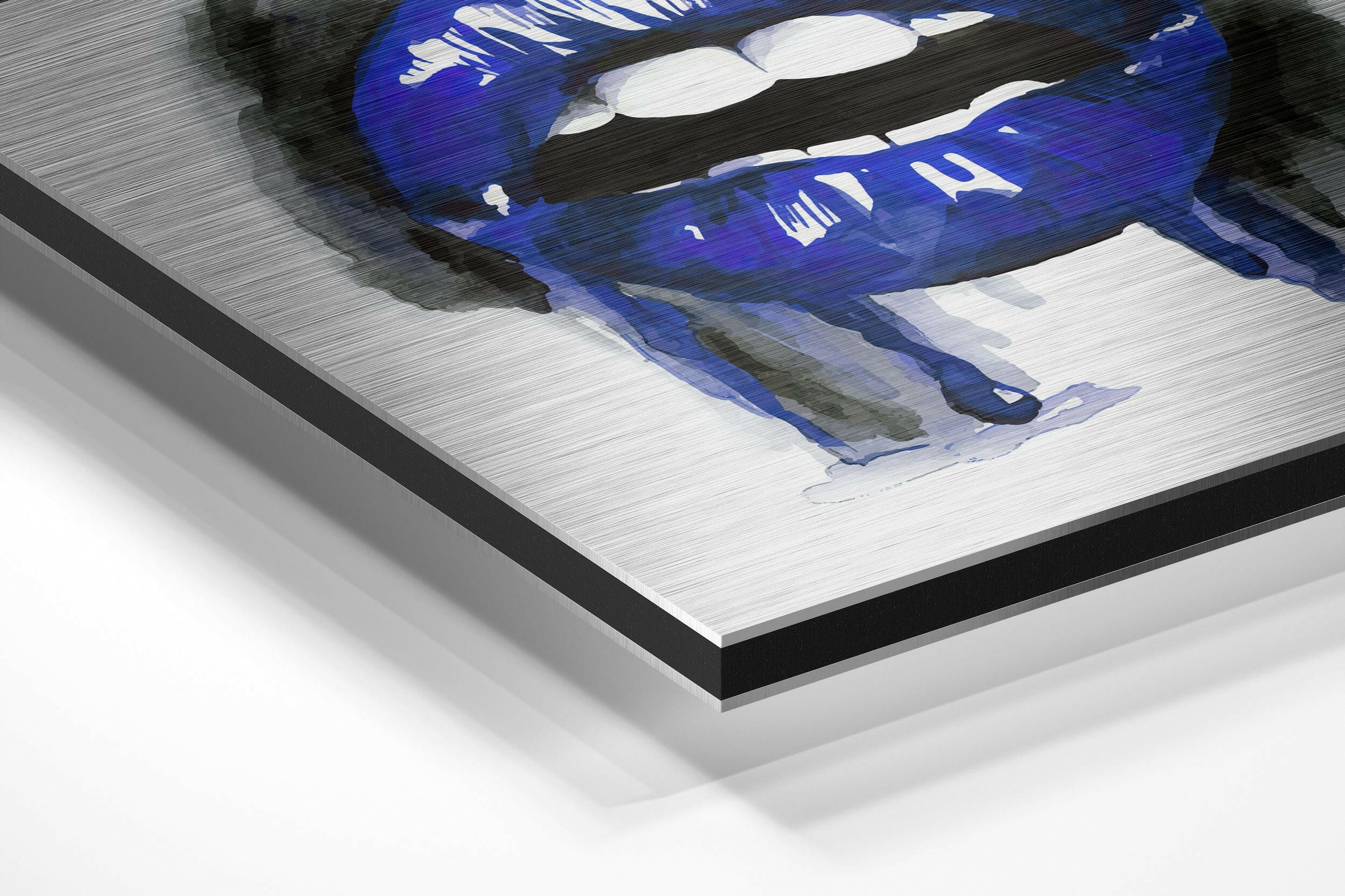 Lips Brushed Aluminium Dibond Wall Art
