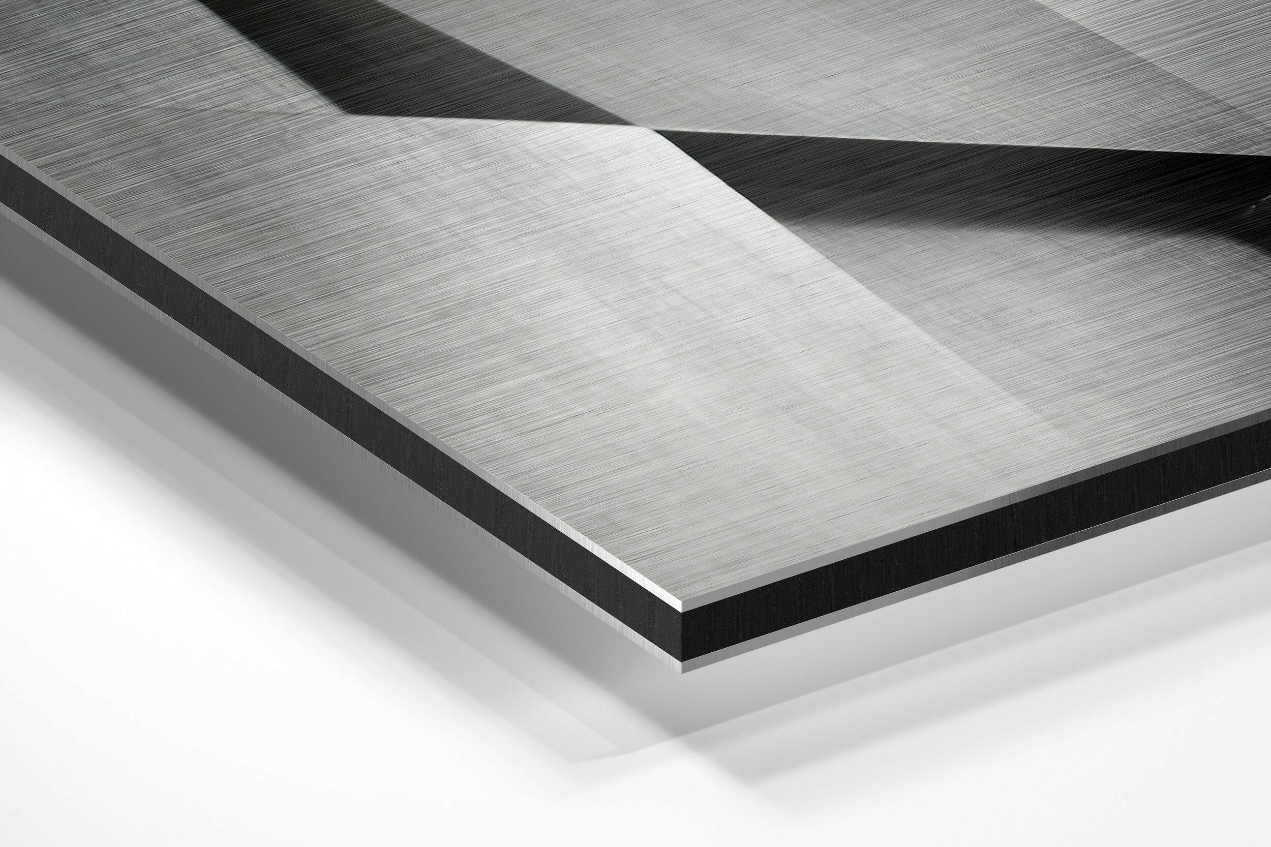 Geometric Buildings Brushed Aluminium Dibond Wall Art