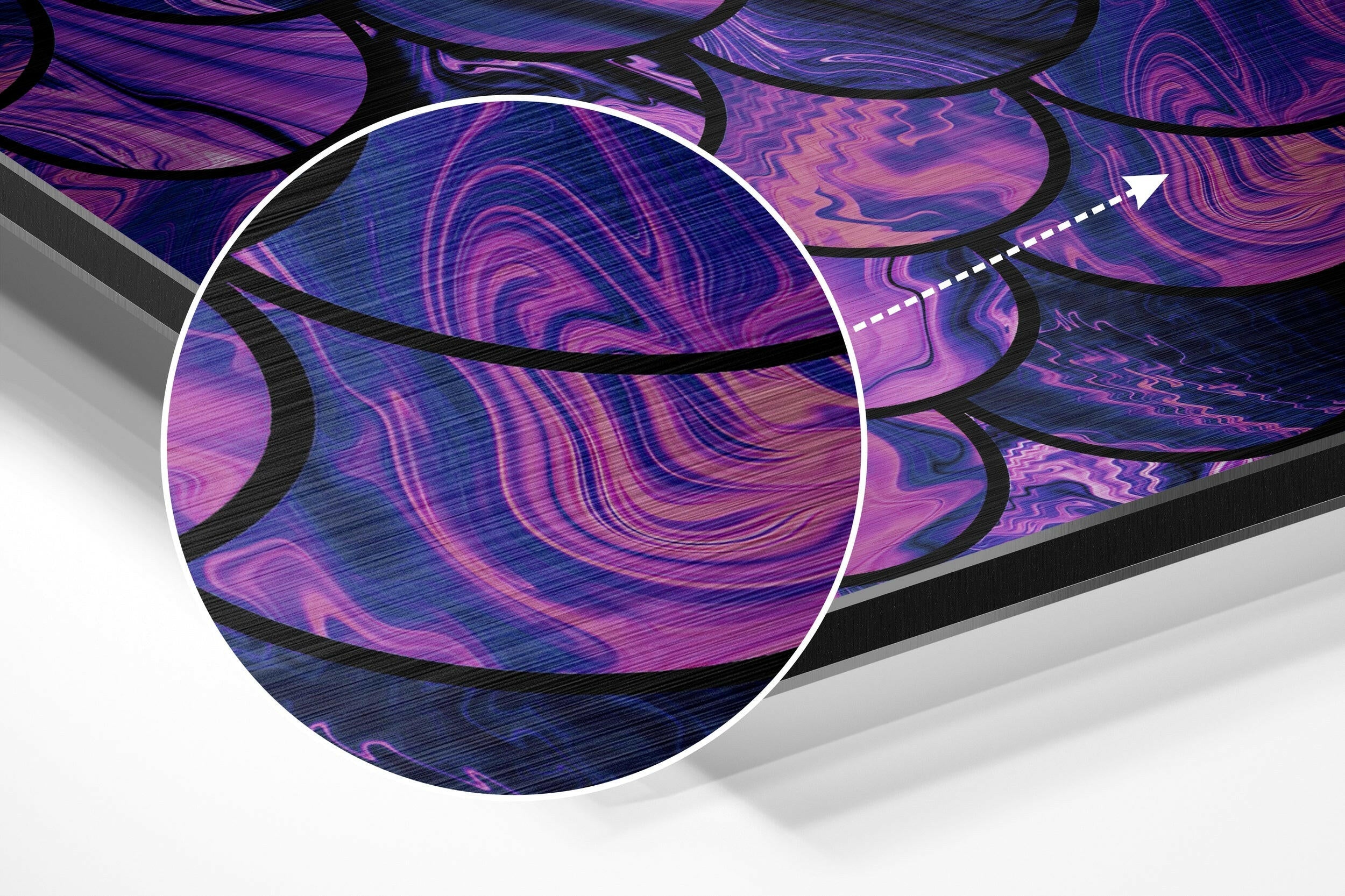 Purple Drops Brushed Aluminium Dibond Wall Art
