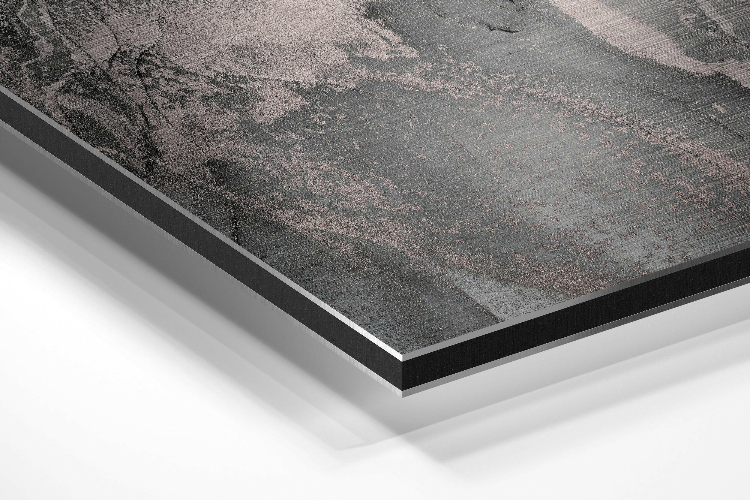 Soft Gray Blush Marble Brushed Aluminium Dibond Wall Art