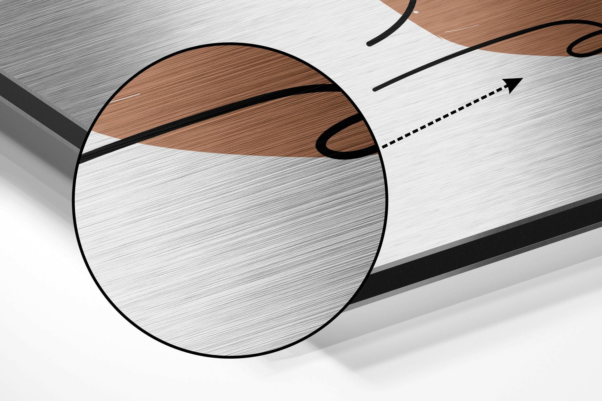 Line Face With Pastel Shapes Brushed Aluminium Dibond Wall Art