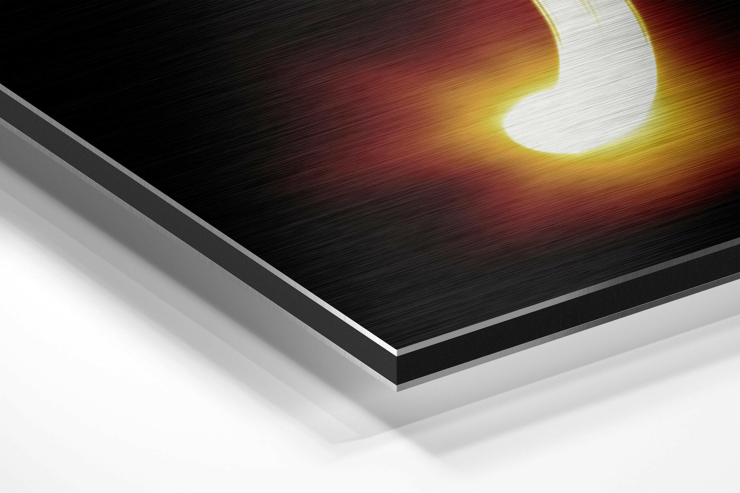 Fiery Twin Arc Pisces Symbol Brushed Aluminium Dibond Wall Art