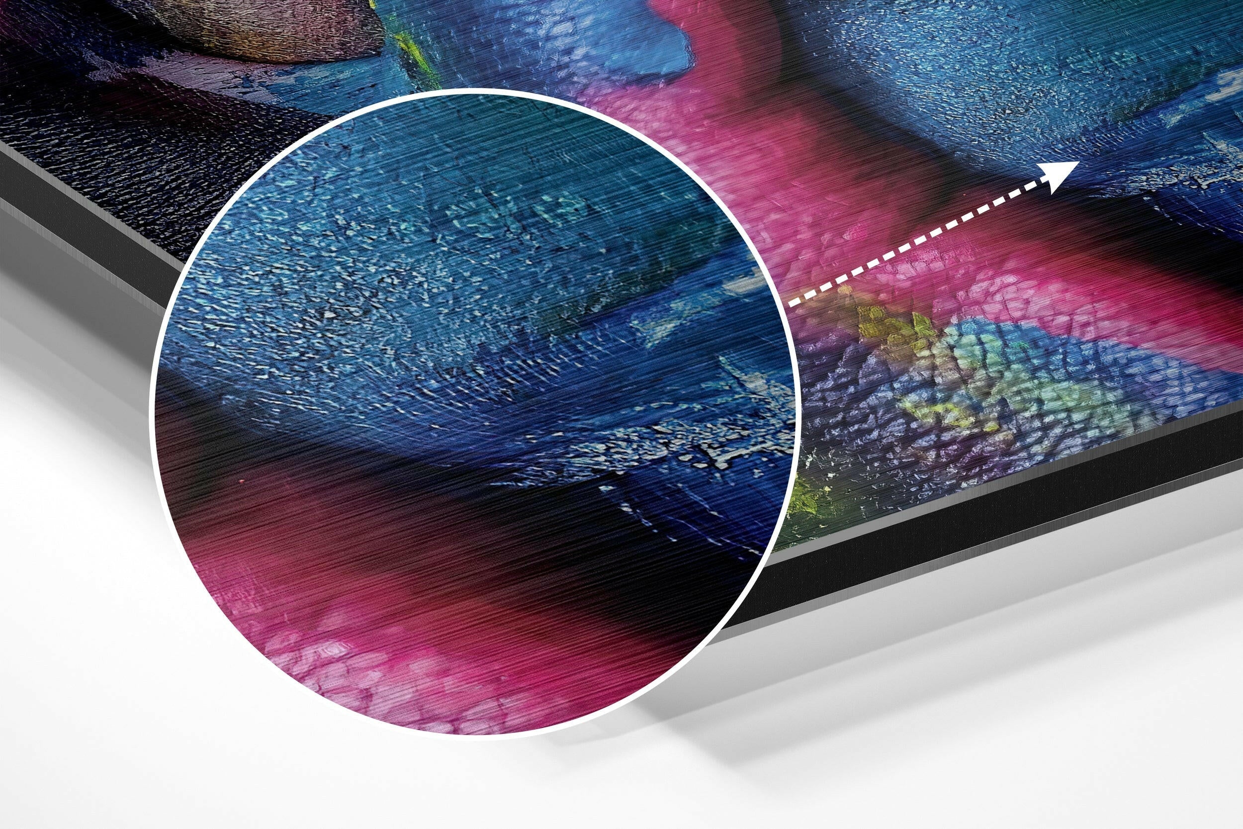 Color Painted Face Behind Hands Brushed Aluminium Dibond Wall Art