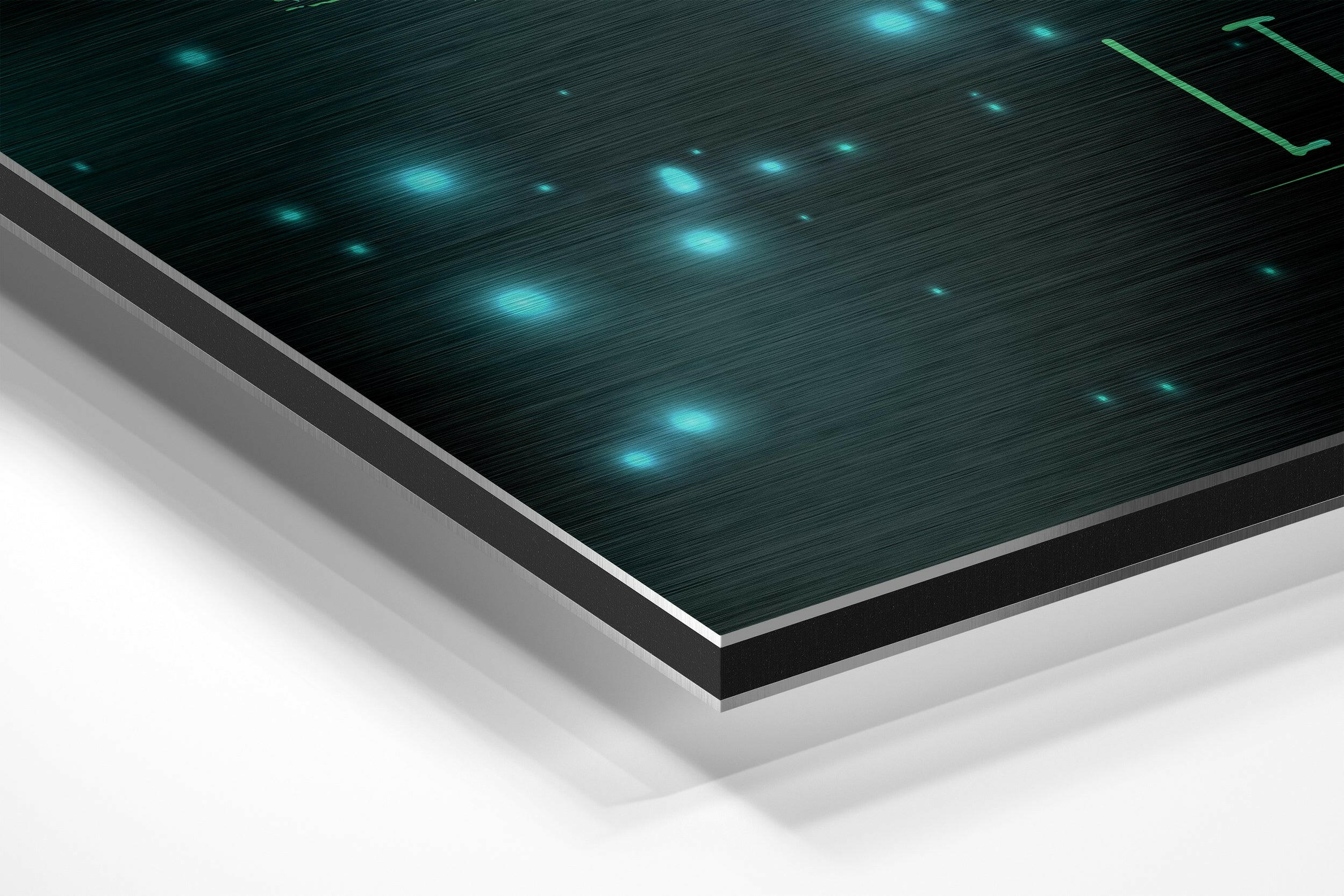 Teal Chalk Libra Scales Star Sign Brushed Aluminium Dibond Wall Art