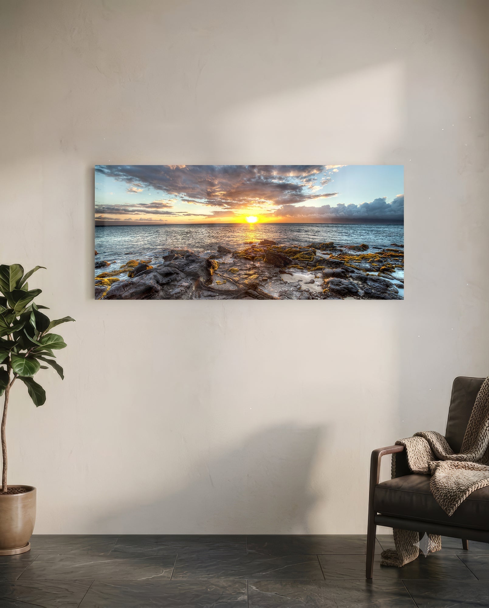 Sunset Glass Wall Art (36"x14")