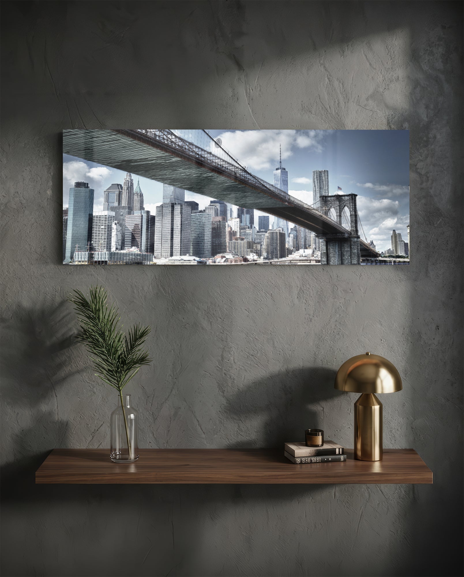 Brooklyn Bridge Glass Wall Art (36"x14")