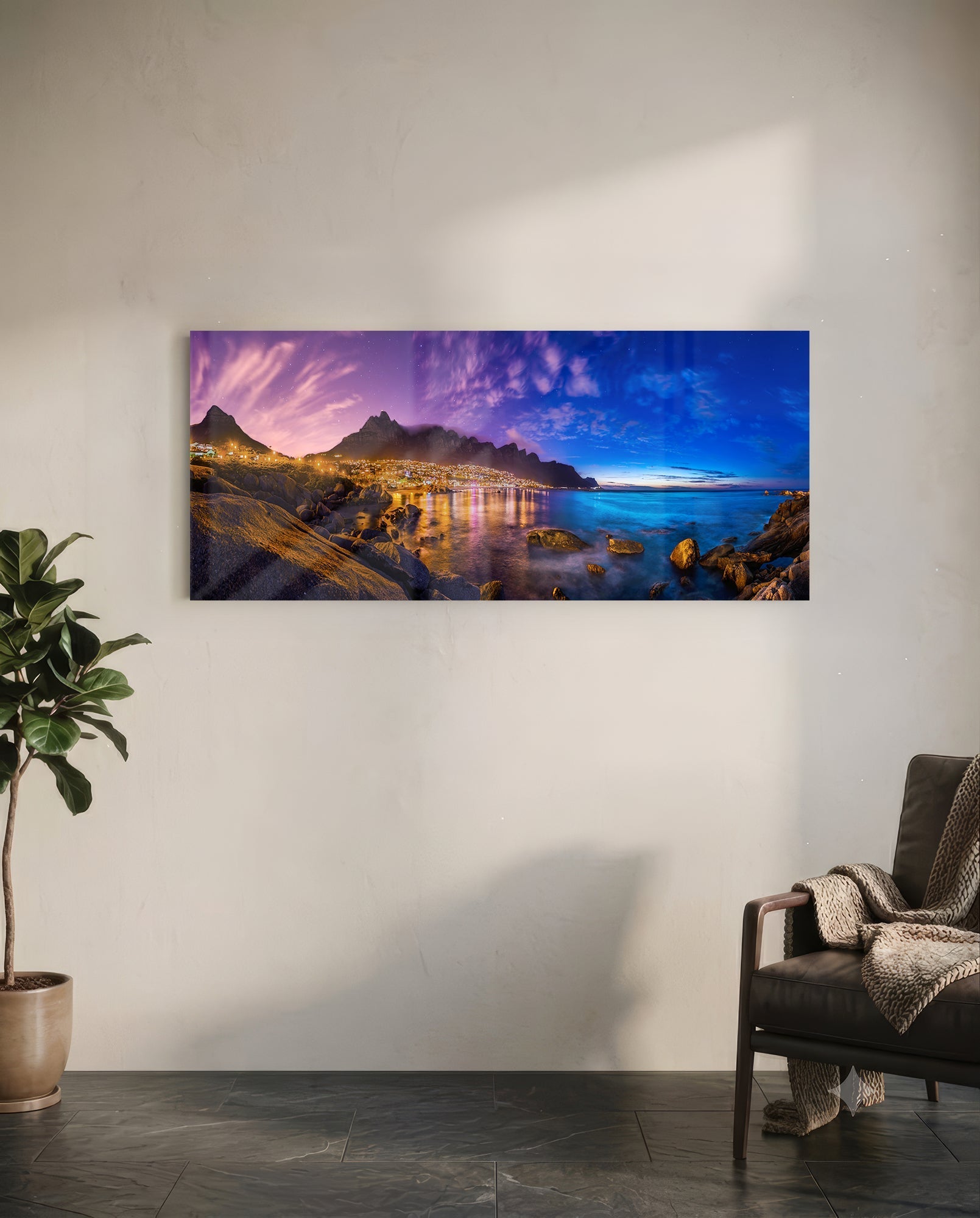 City Lights Glass Wall Art (36"x14")