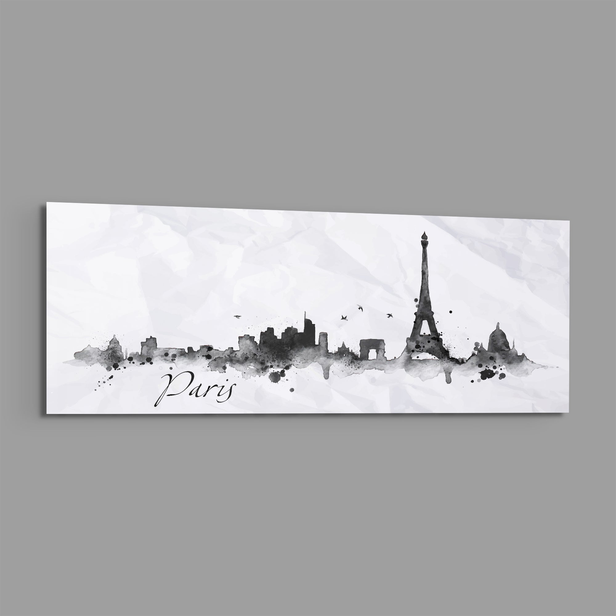 Paris Glass Wall Art (36"x14")