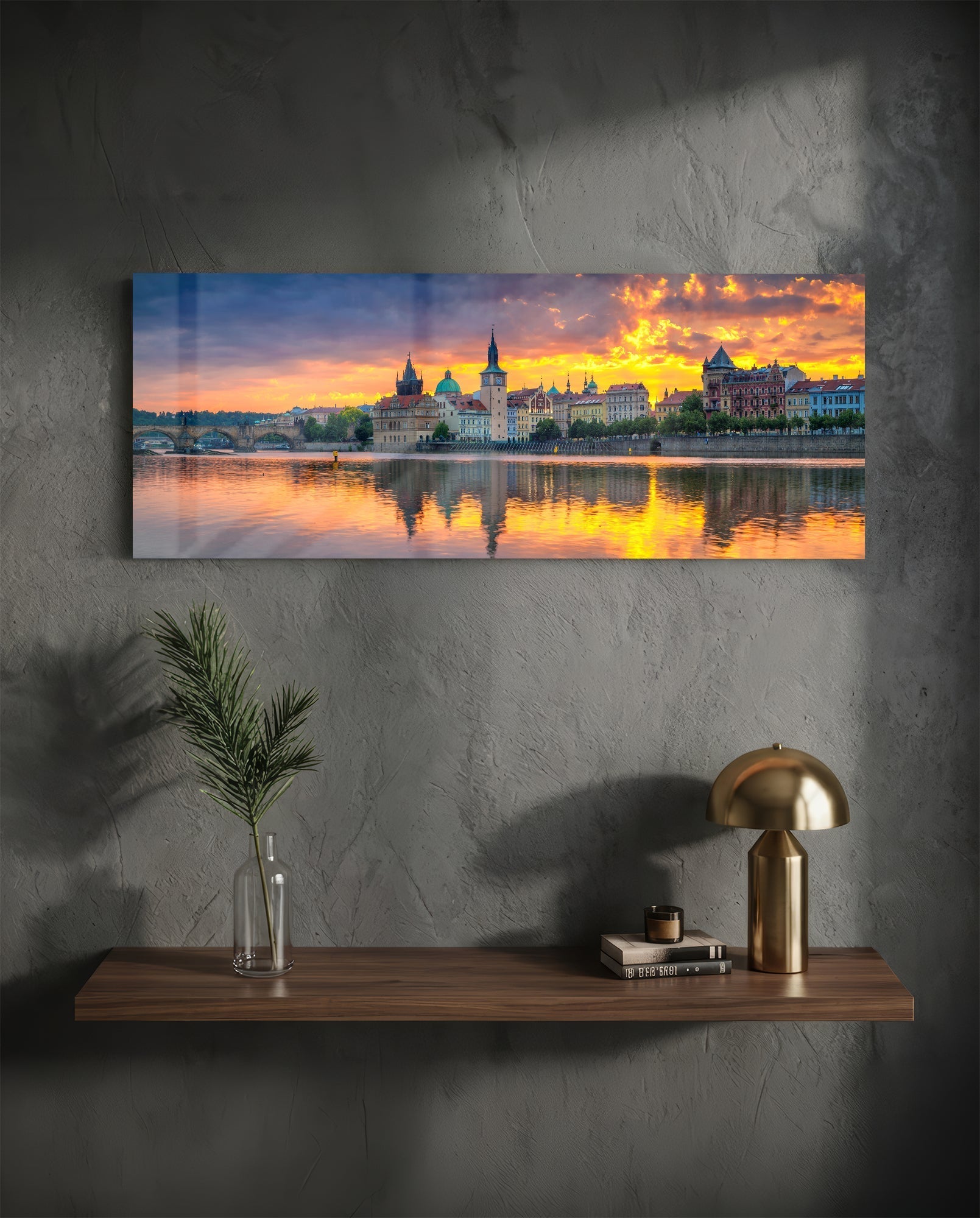 Prague Glass Wall Art (36"x14")
