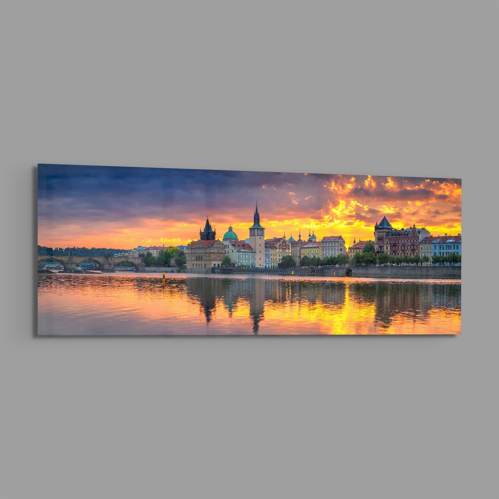 Prague Glass Wall Art (36"x14")