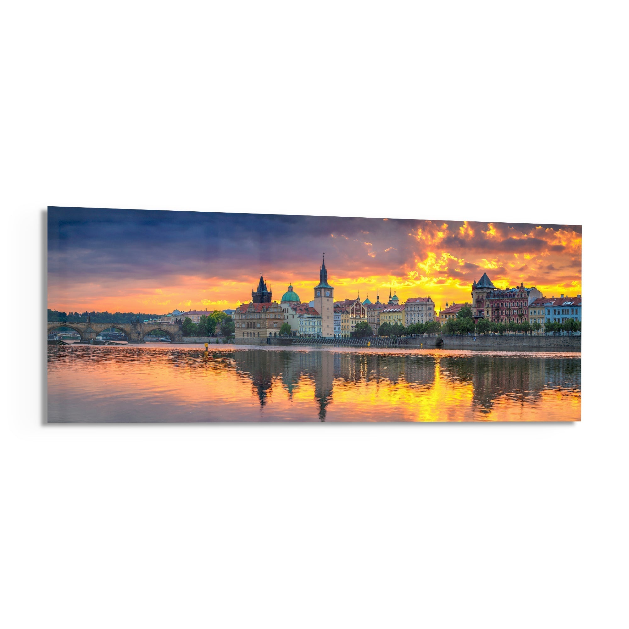 Prague Glass Wall Art (36"x14")