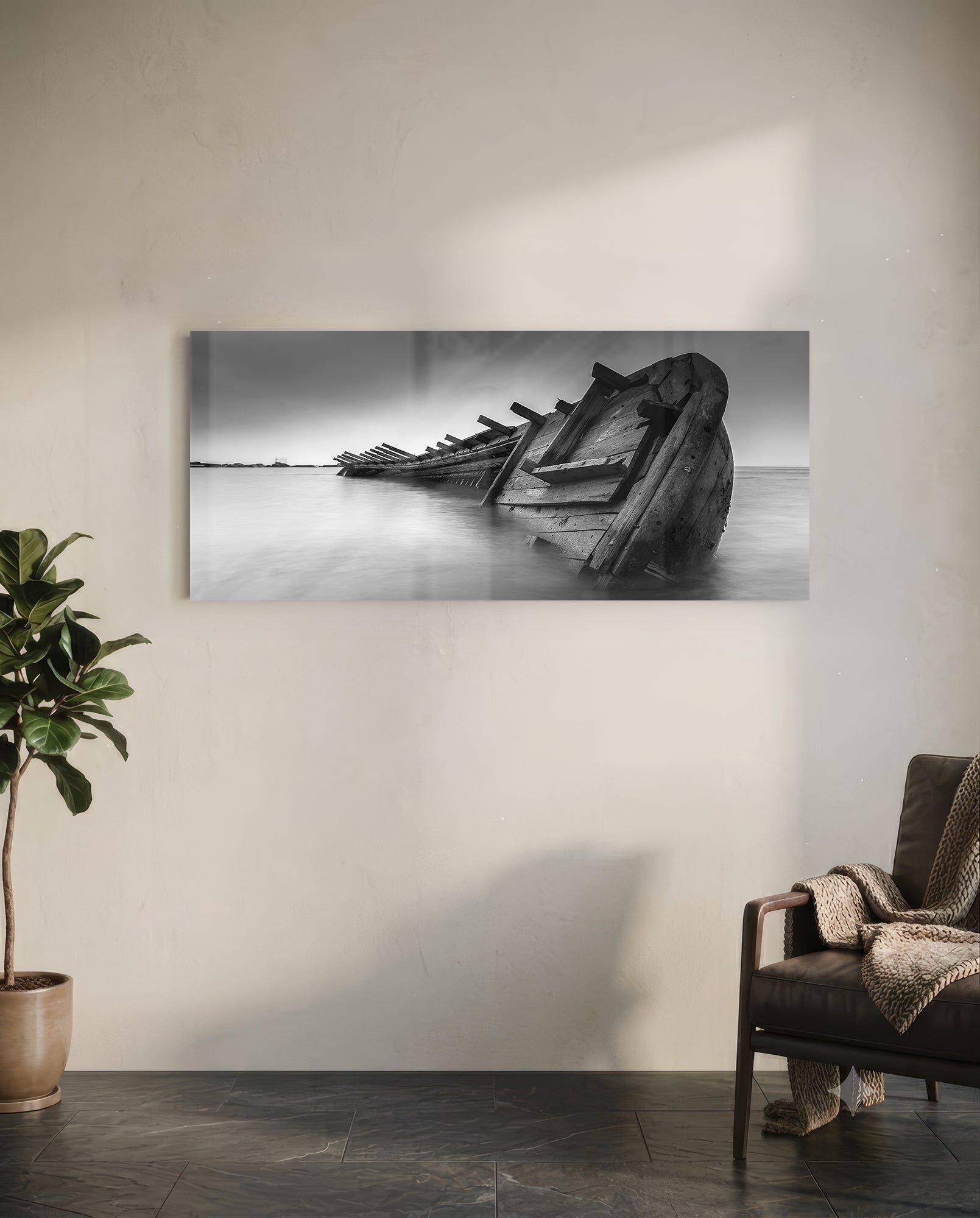 Shipwreck Glass Wall Art (36"x14")
