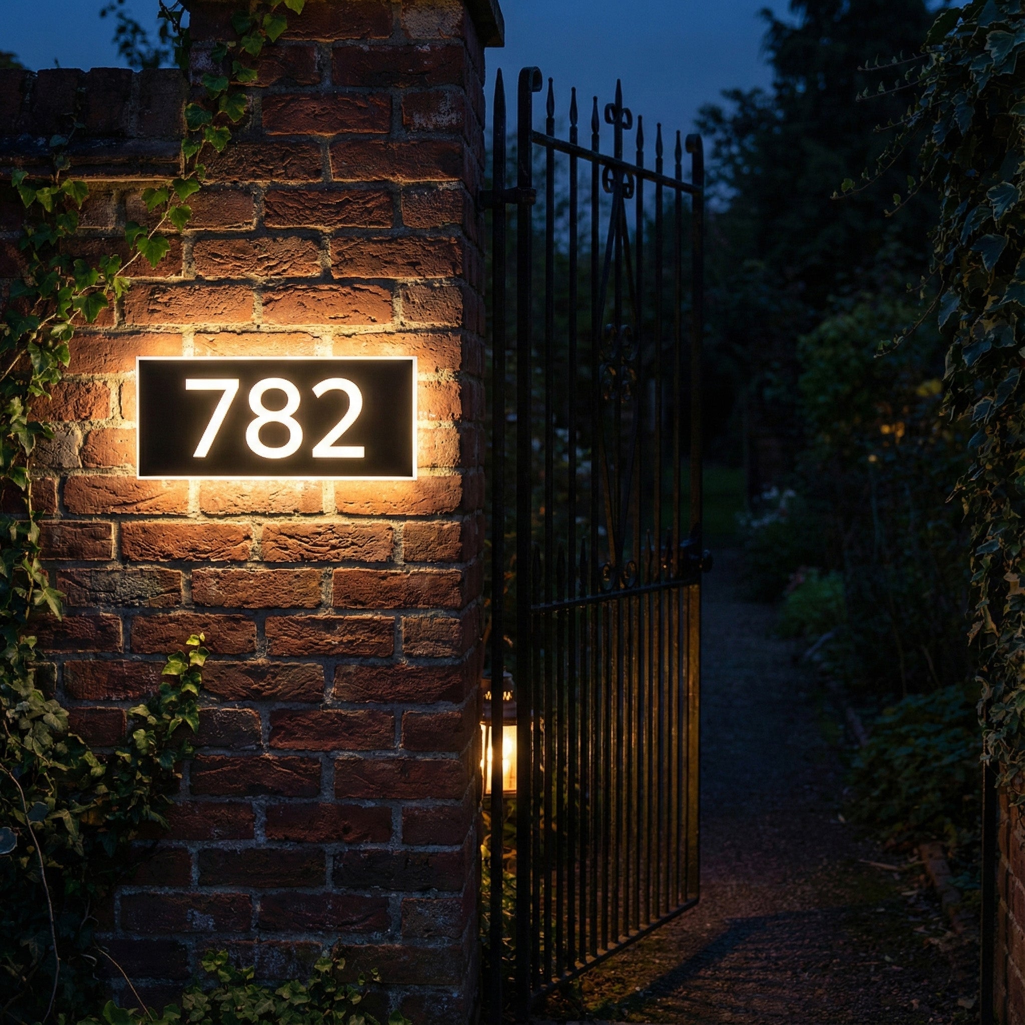 Metal Backlit Address Plaque – Custom LED House Address Sign