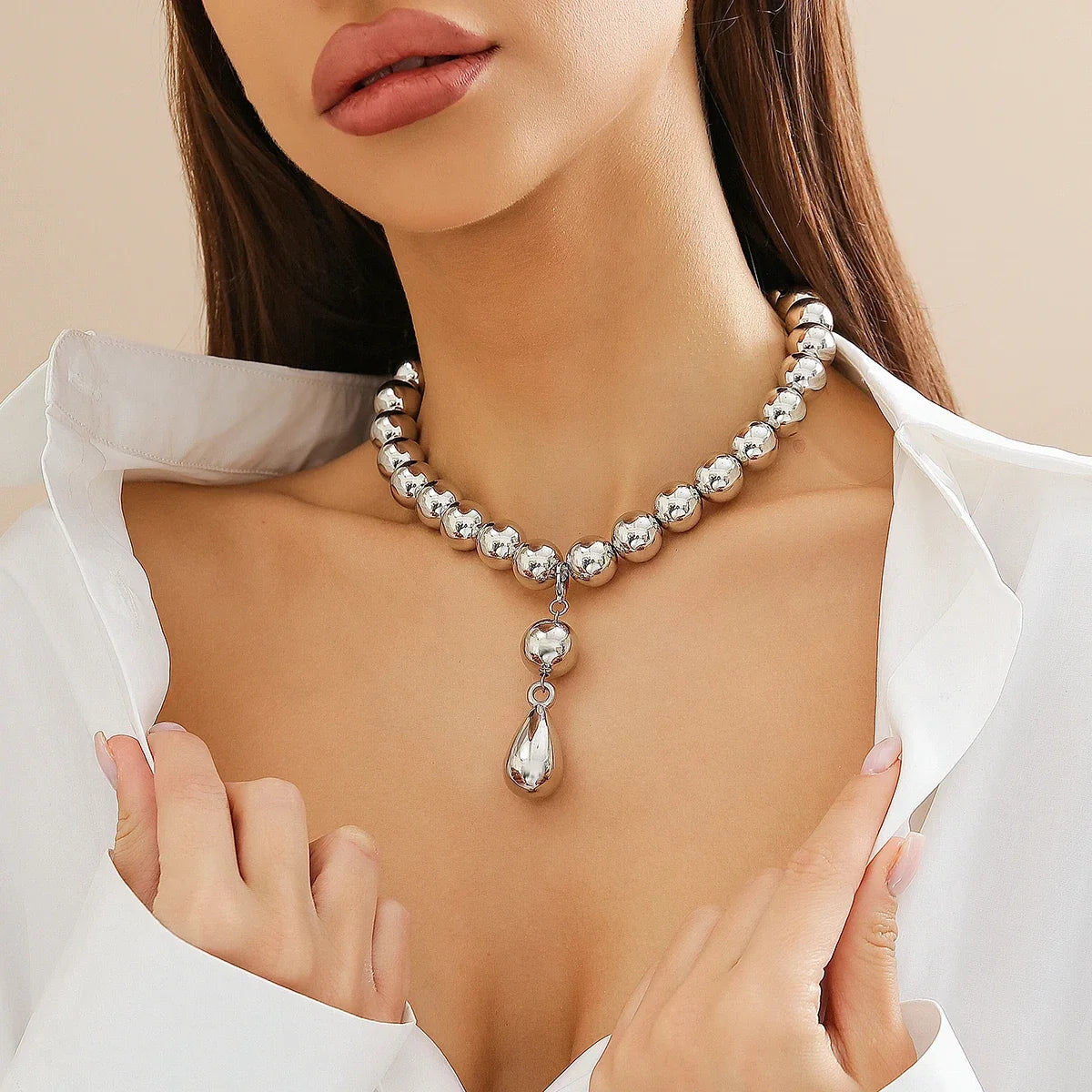 ball chain necklace Heart Pendant Choker Collar