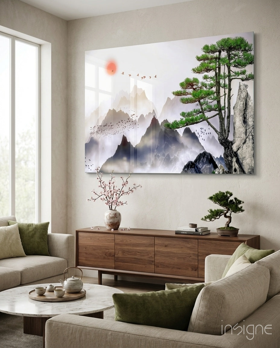 Abstract Forest Glass Wall Art