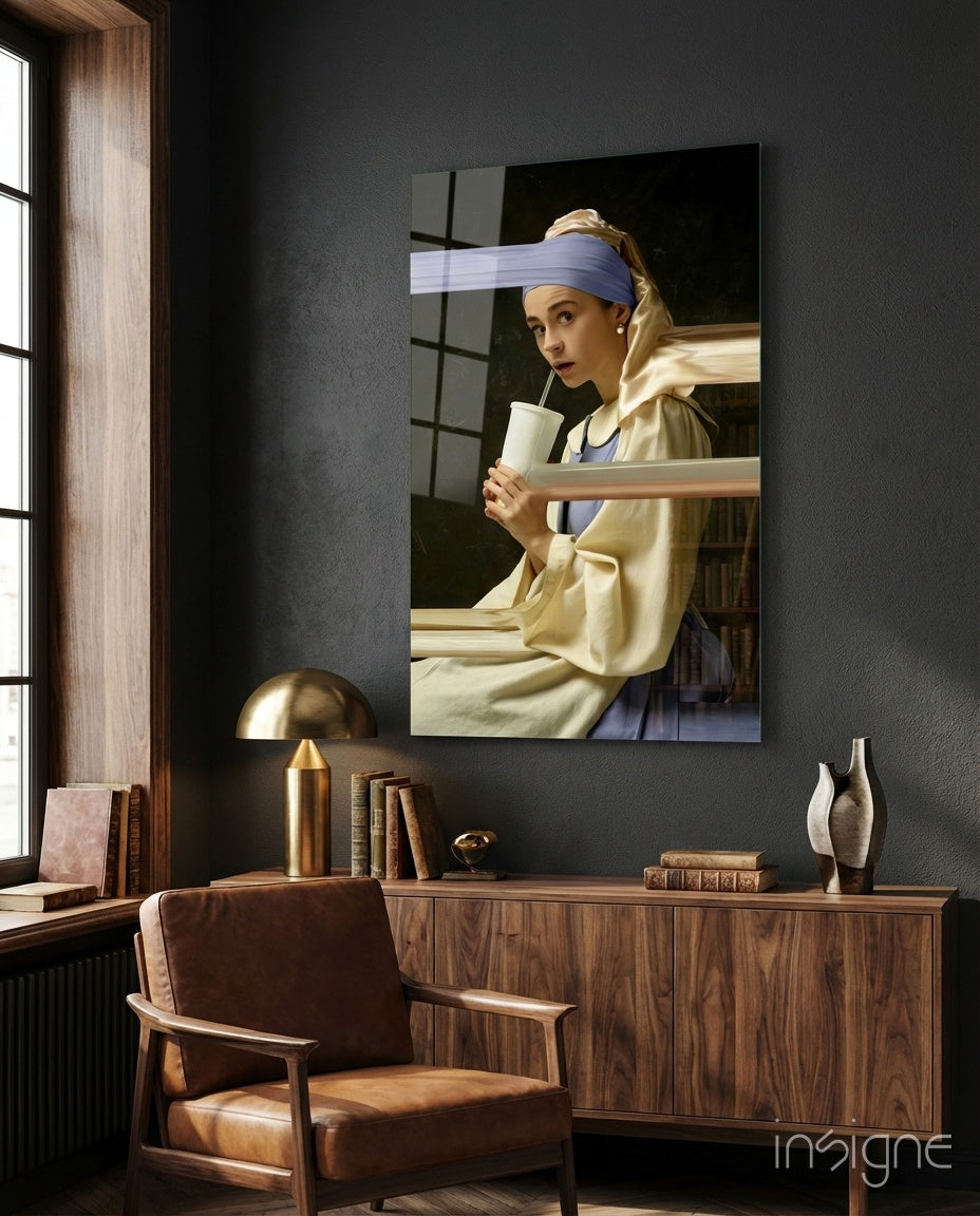 Girl with a Pearl Earring Glass Wall Art