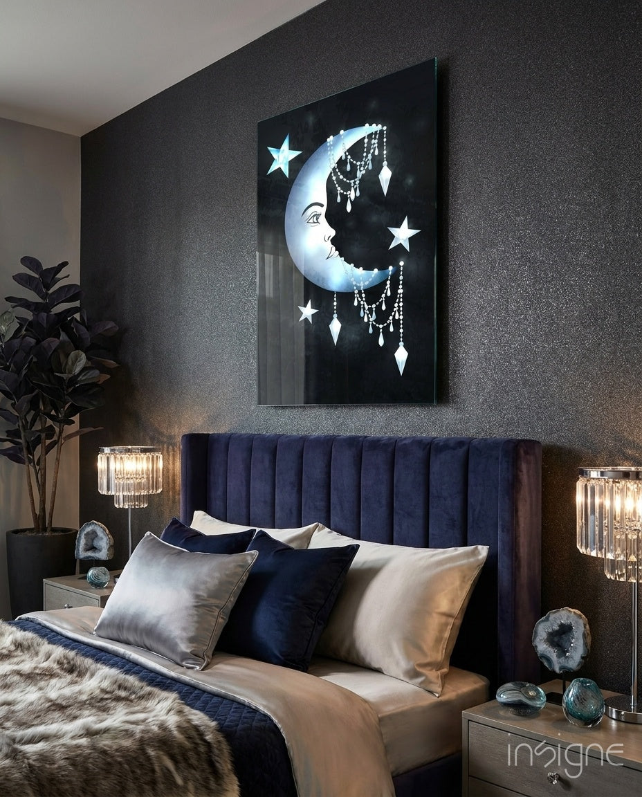 Moon Star Glass Wall Art