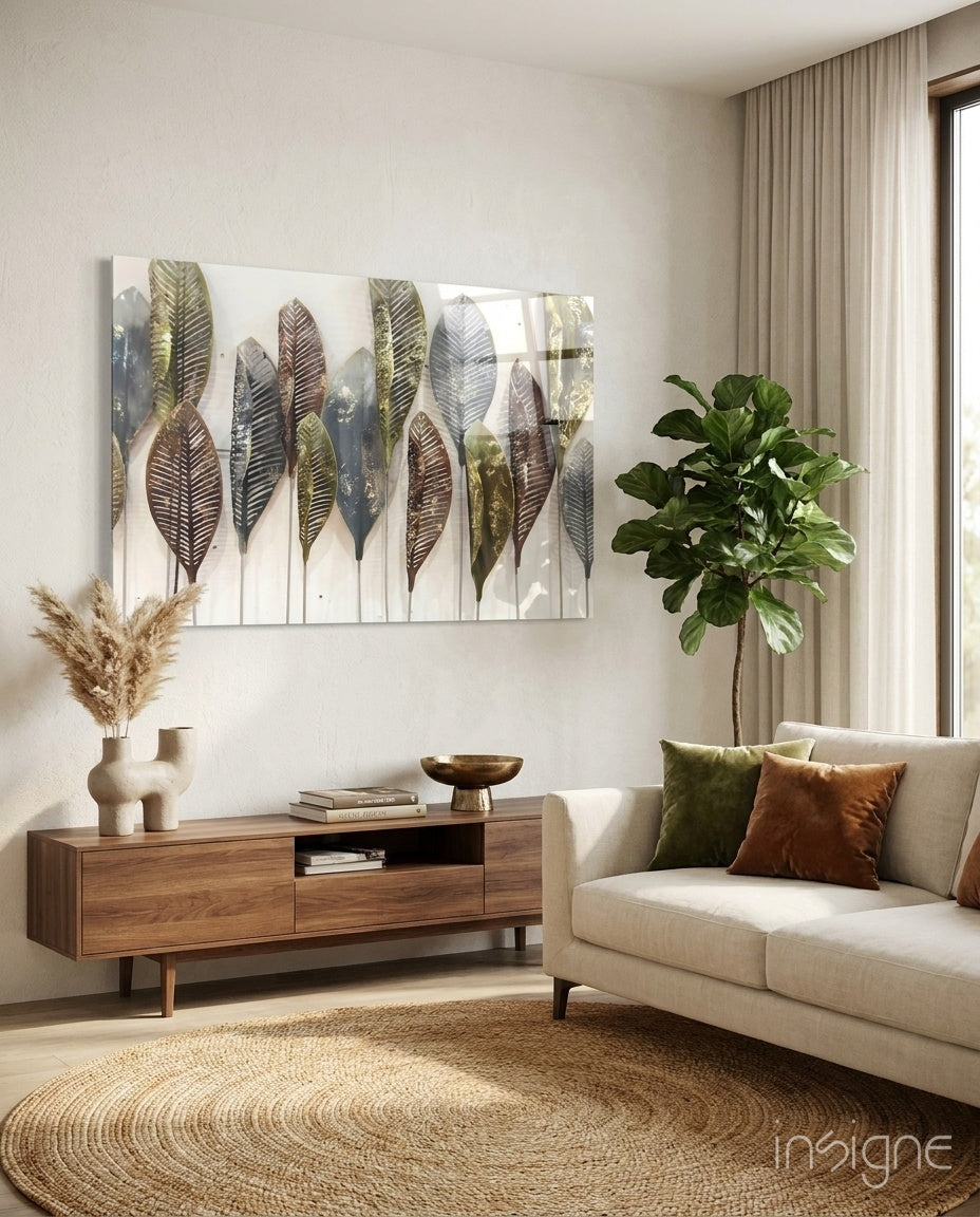 Feathers Glass Wall Art