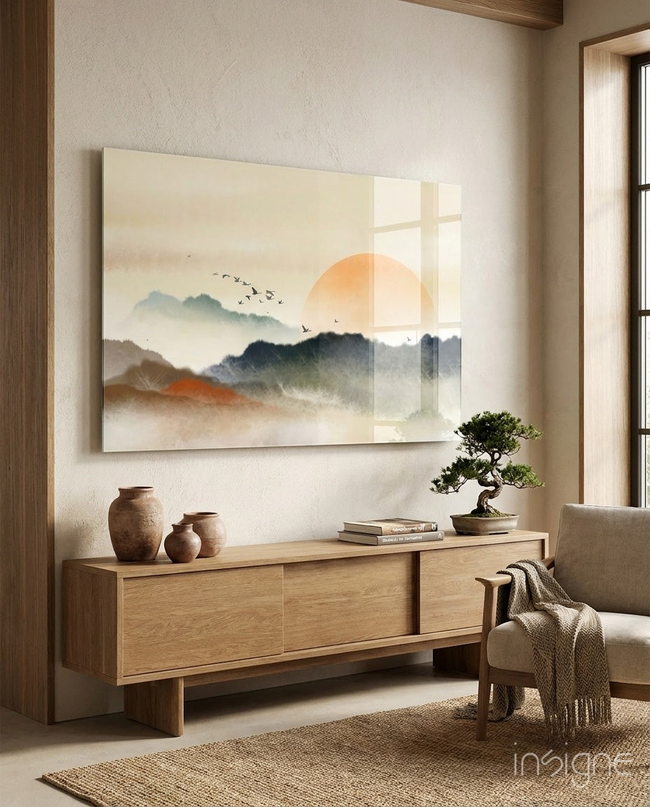 Abstract Landscape Glass Wall Art
