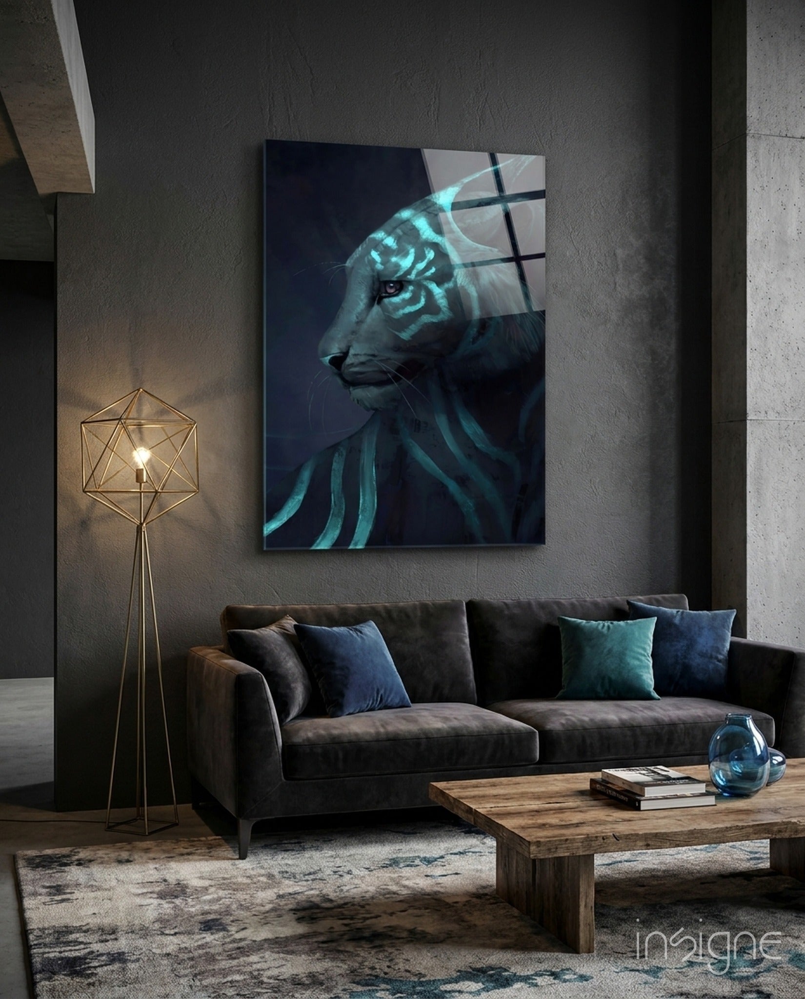Neon Tiger Glass Art