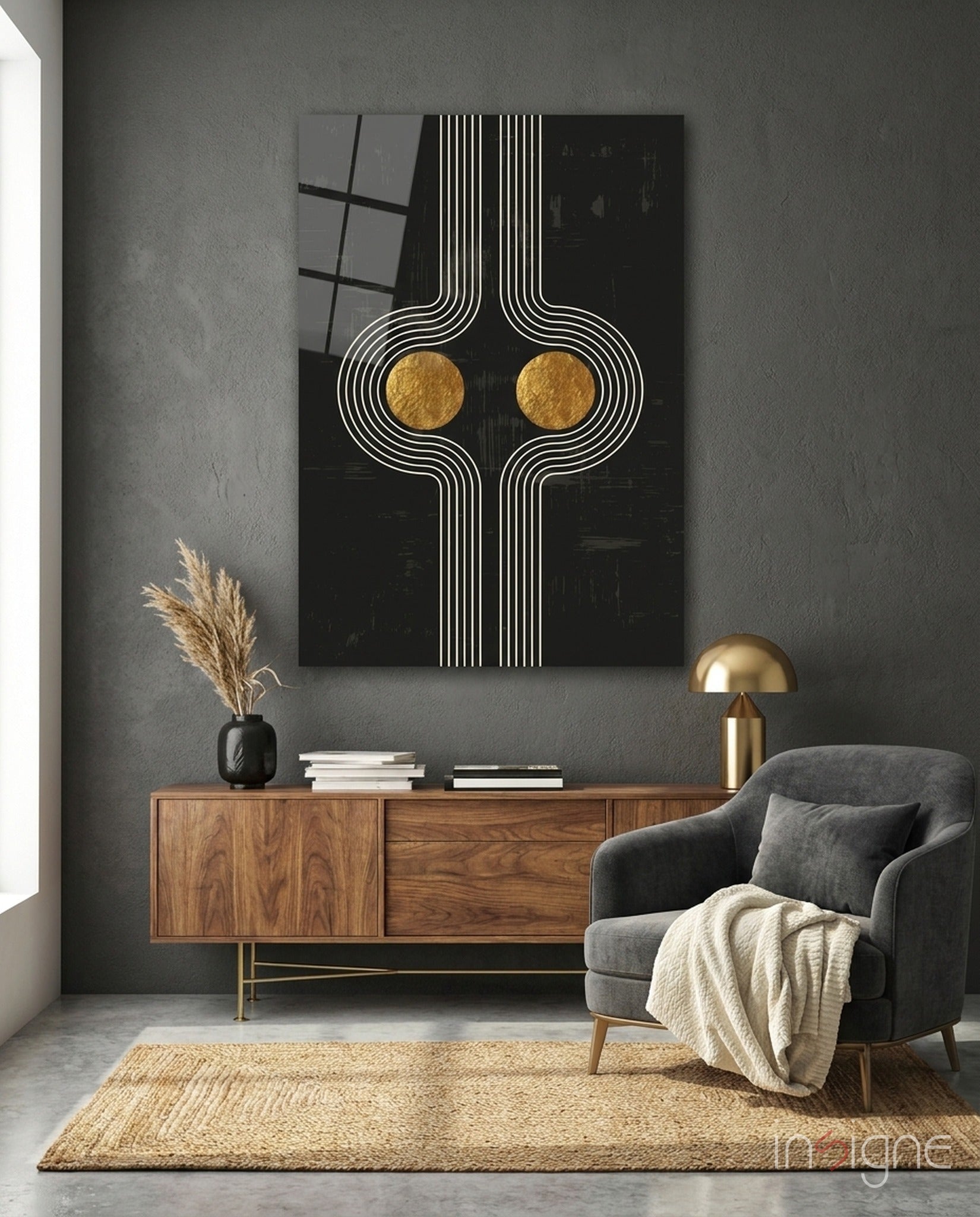 Two Dots Glass Wall Art