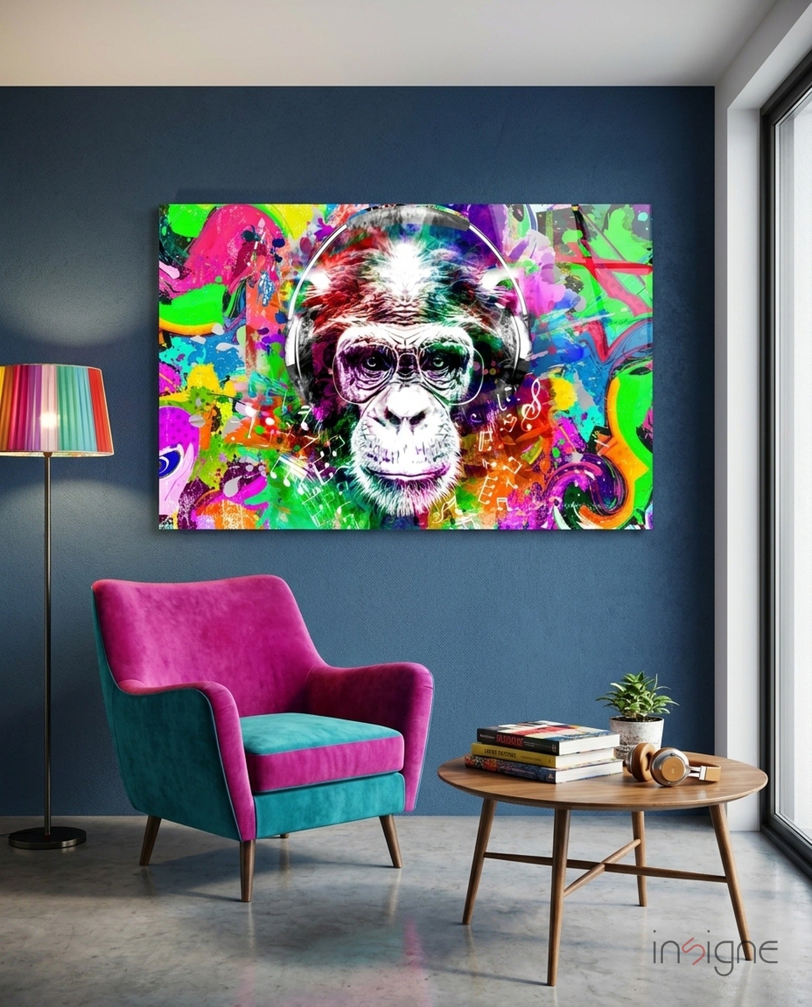 Monkey Face Glass Wall Art