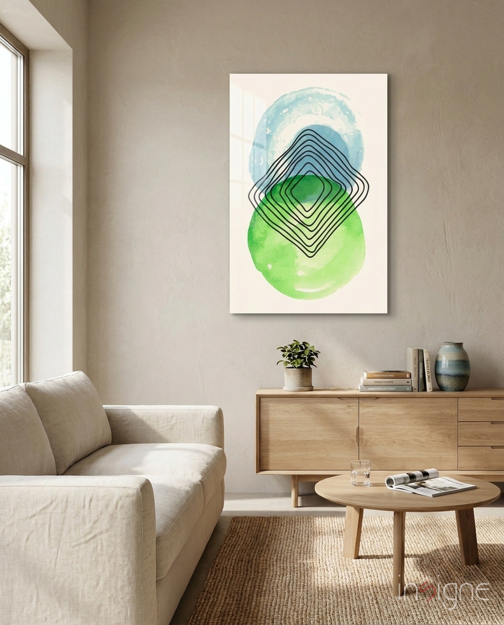 Abstract Circles Glass Wall Art