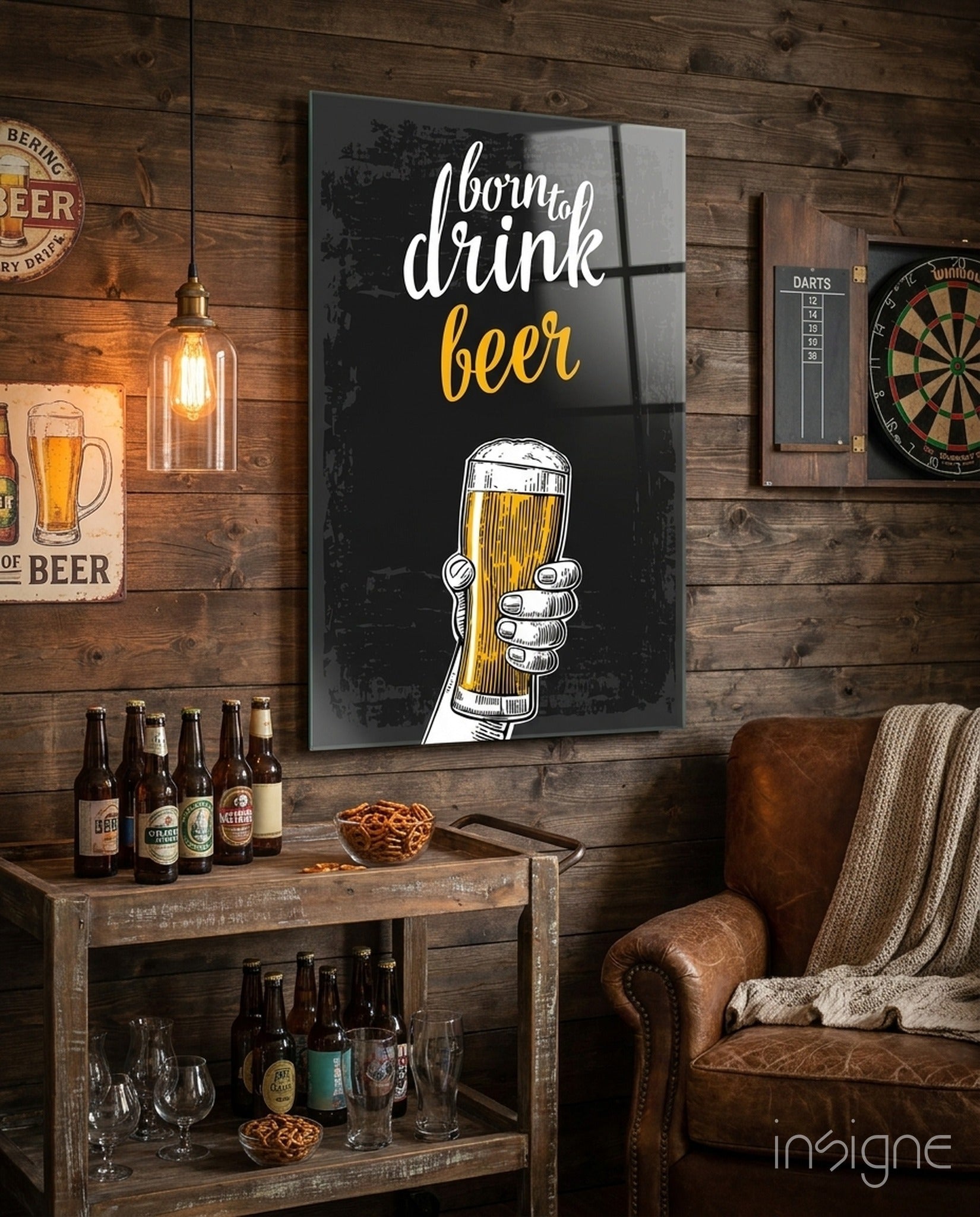 Born To Drink Beer Raised Glass Wall Art