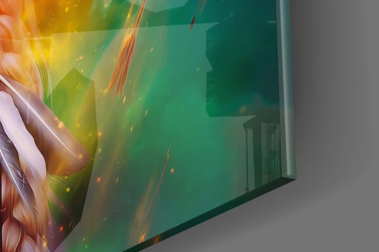 Vibrant Rainbow Lion Glass Wall Art