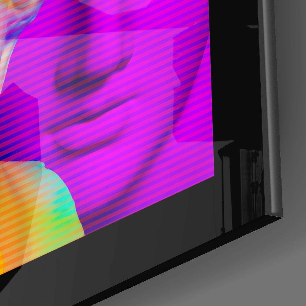 Neon Gradient Triple Bust Trio Glass Wall Art