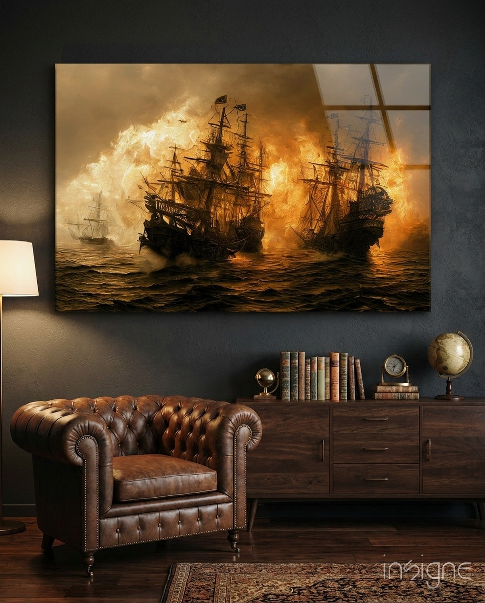 Red Storm Glass Wall Art || Designer Collection