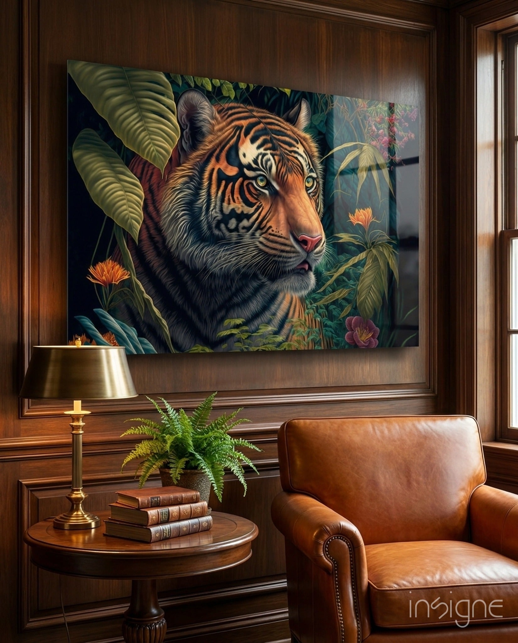 Trap Behind Flowers Glass Wall Art || Designers Collection