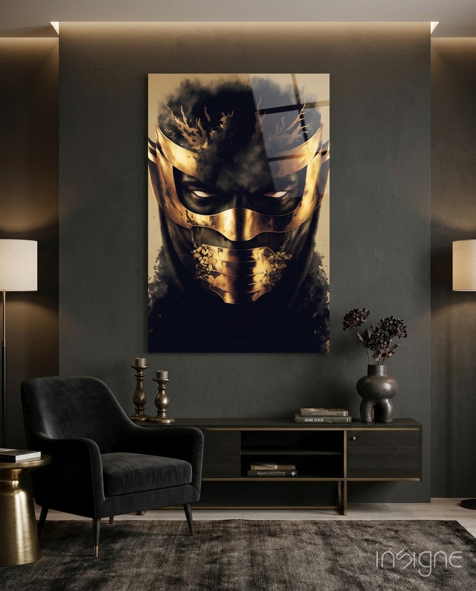 Masked Horror Glass Wall Art || Designer Collection