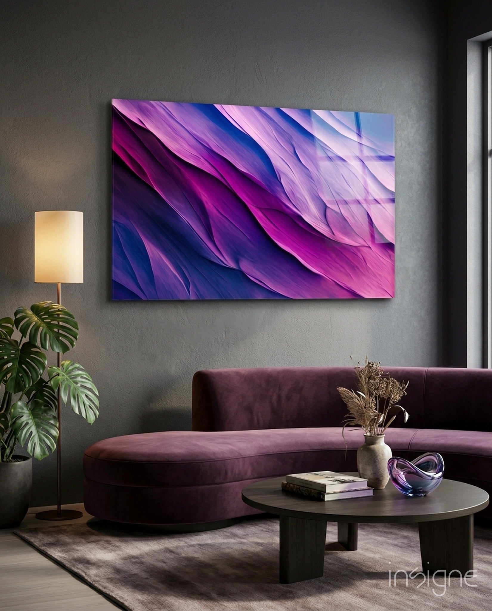 Purple Dance Glass Wall Art || Designer Collection
