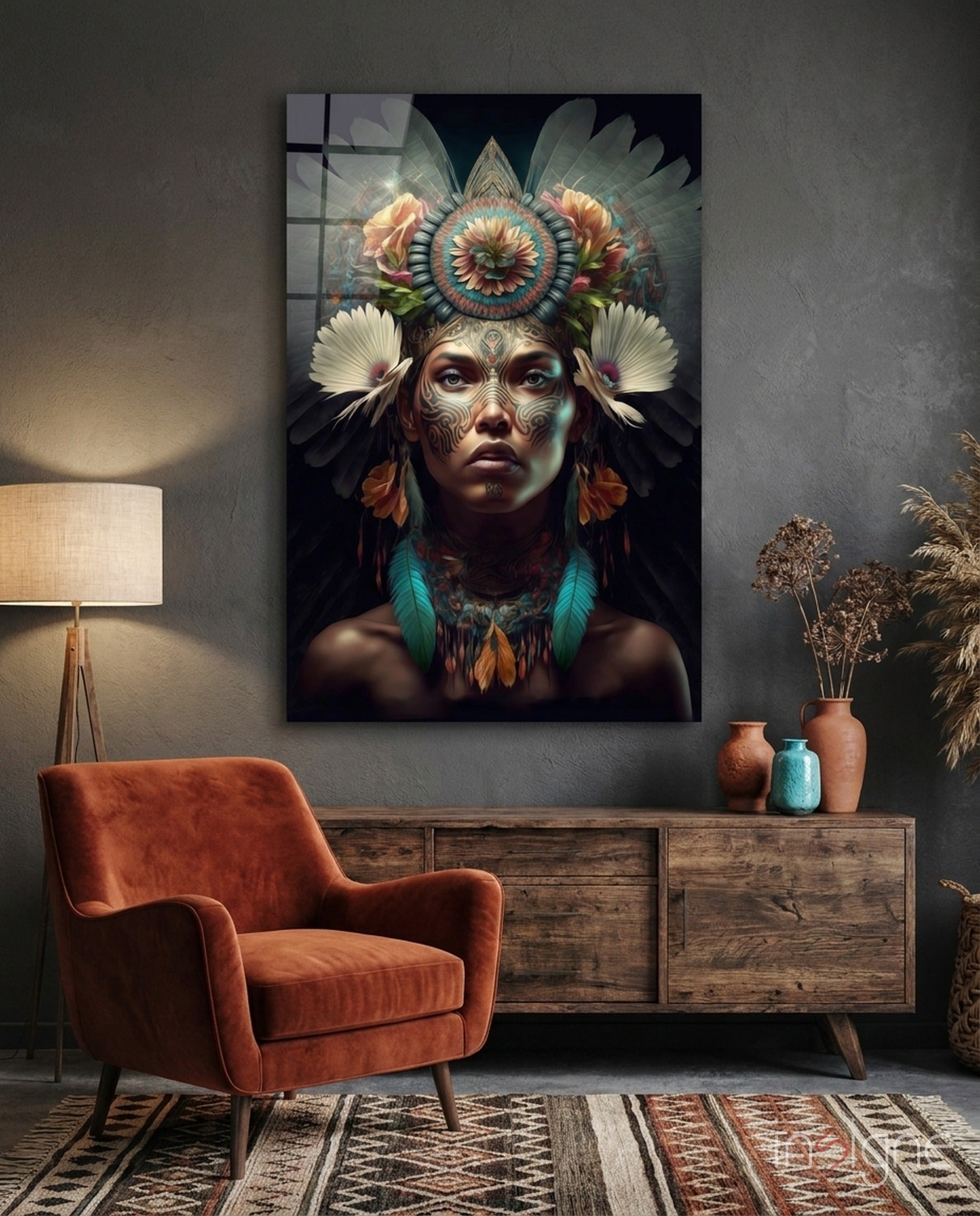Flower Monarch Glass Wall Art || Designer Collection
