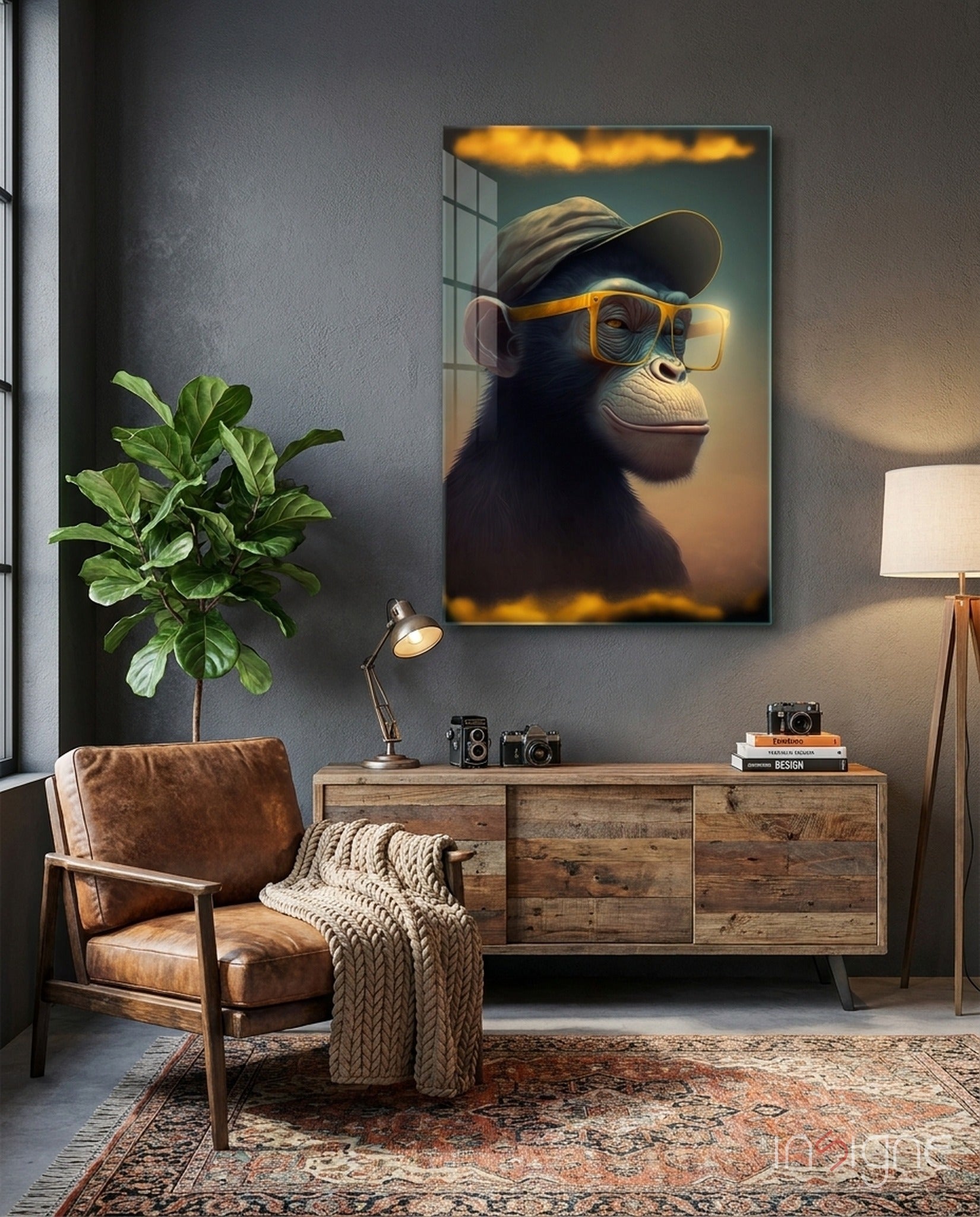 Wise Monkey Glass Wall Art || Designers Collection
