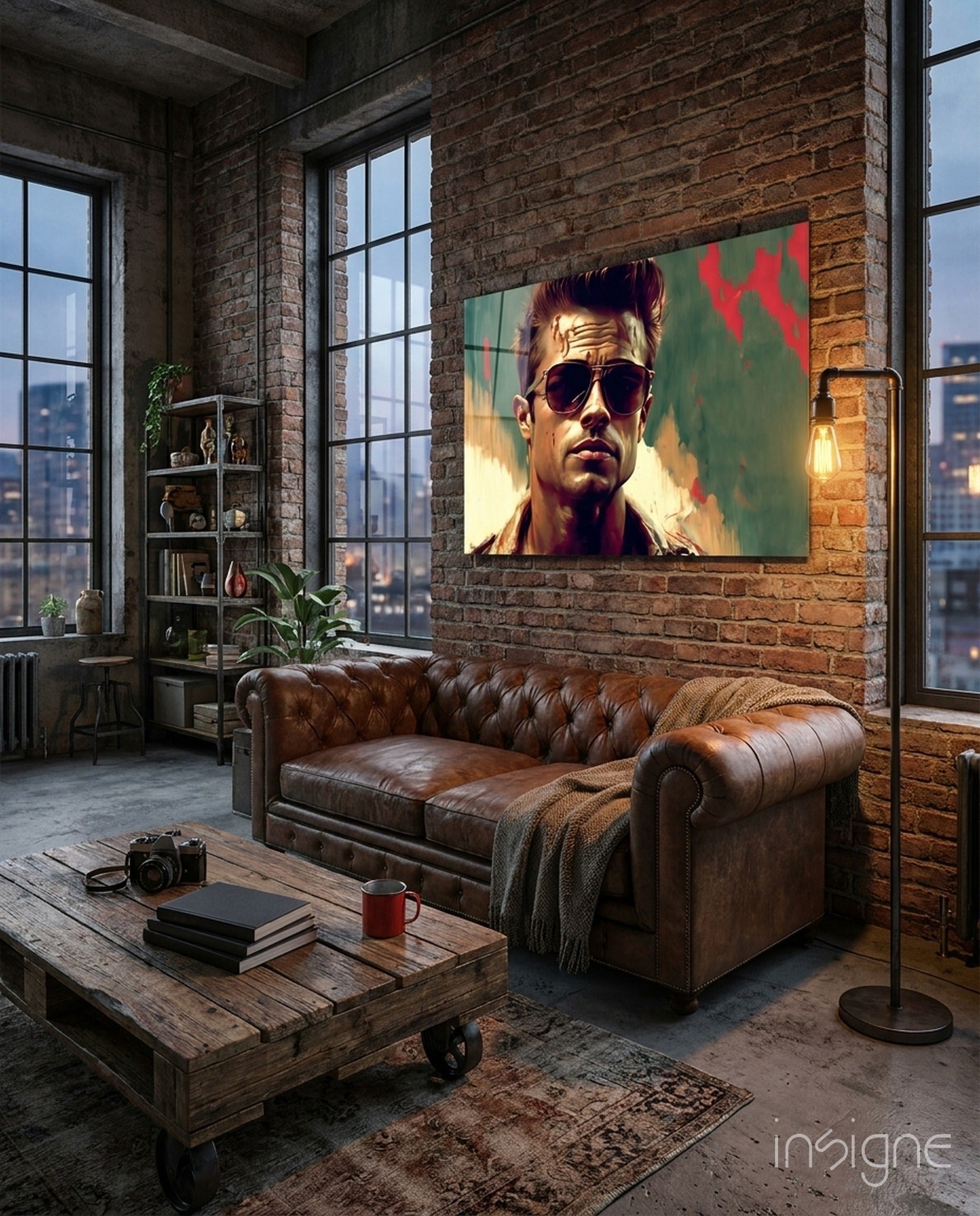 Red Leather Jacket Anarchist Glass Wall Art || Designer Collection