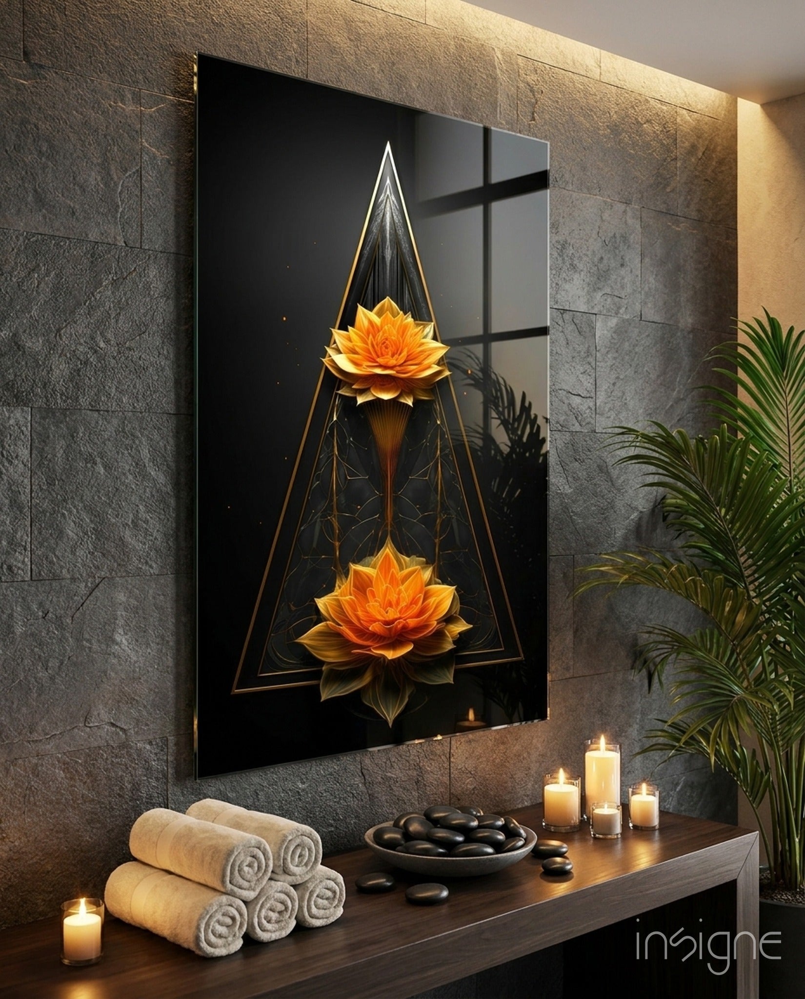 Lotus Glass Wall Art|| Designer&