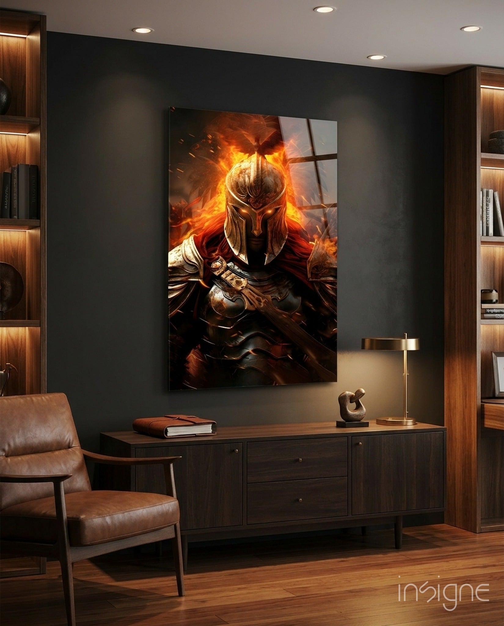 Warrior Glass Wall Art || Designer Collection