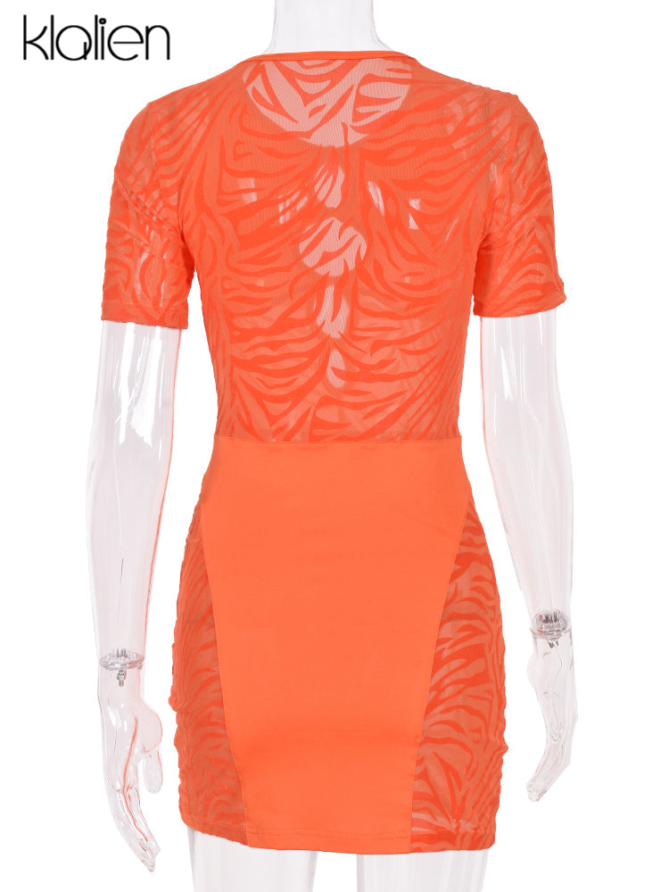 Cut Out Sexy Zebra Mesh Transparent Women&