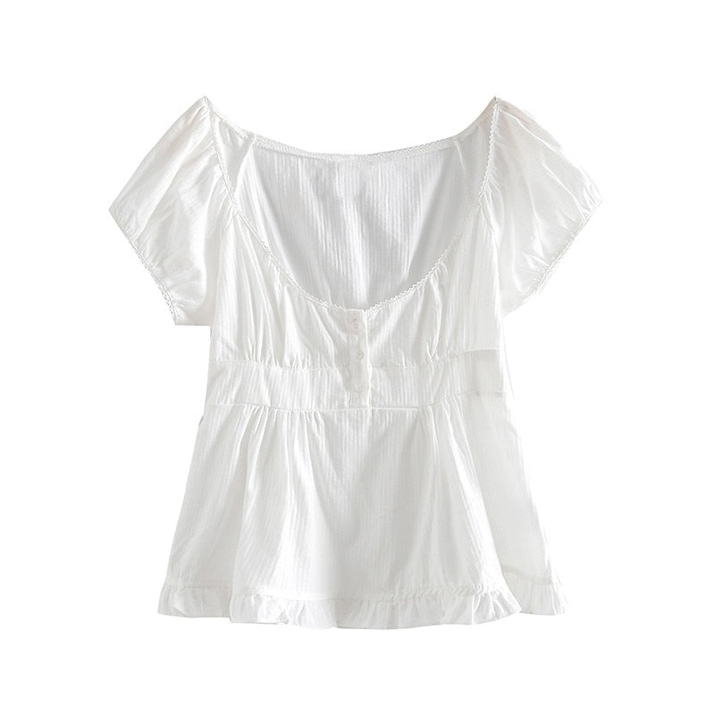 Slim Girls Sweet Tshirts Ladies Stylish Soft Cotton Short Tees Vintage Women Cute Tops