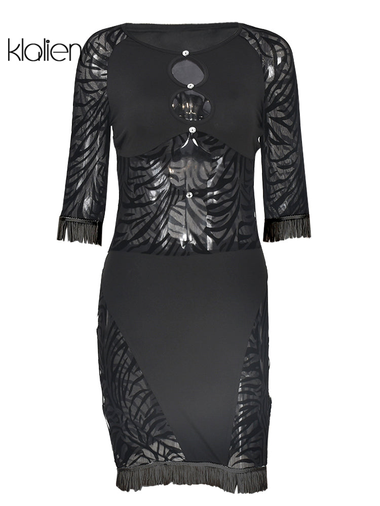 Cut Out Sexy Zebra Mesh Transparent Women&