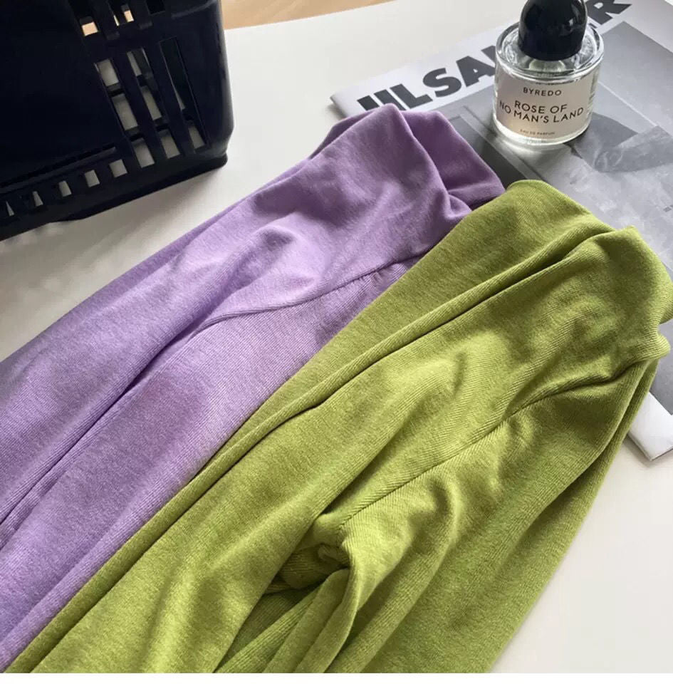 Long Sleeve Tops Women Candy Color Fake Two Piece Skinny T-shirts Female